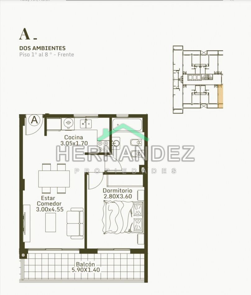 Venta Departamento 2 ambientes Emprendimiento - En Pozo - Moron Yatay 754 - Financia