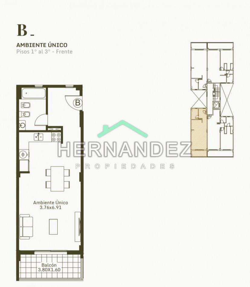 Venta Departamento Monoambiente - Emprendimiento en Pozo - Moron Abel Costa 761 - Financia