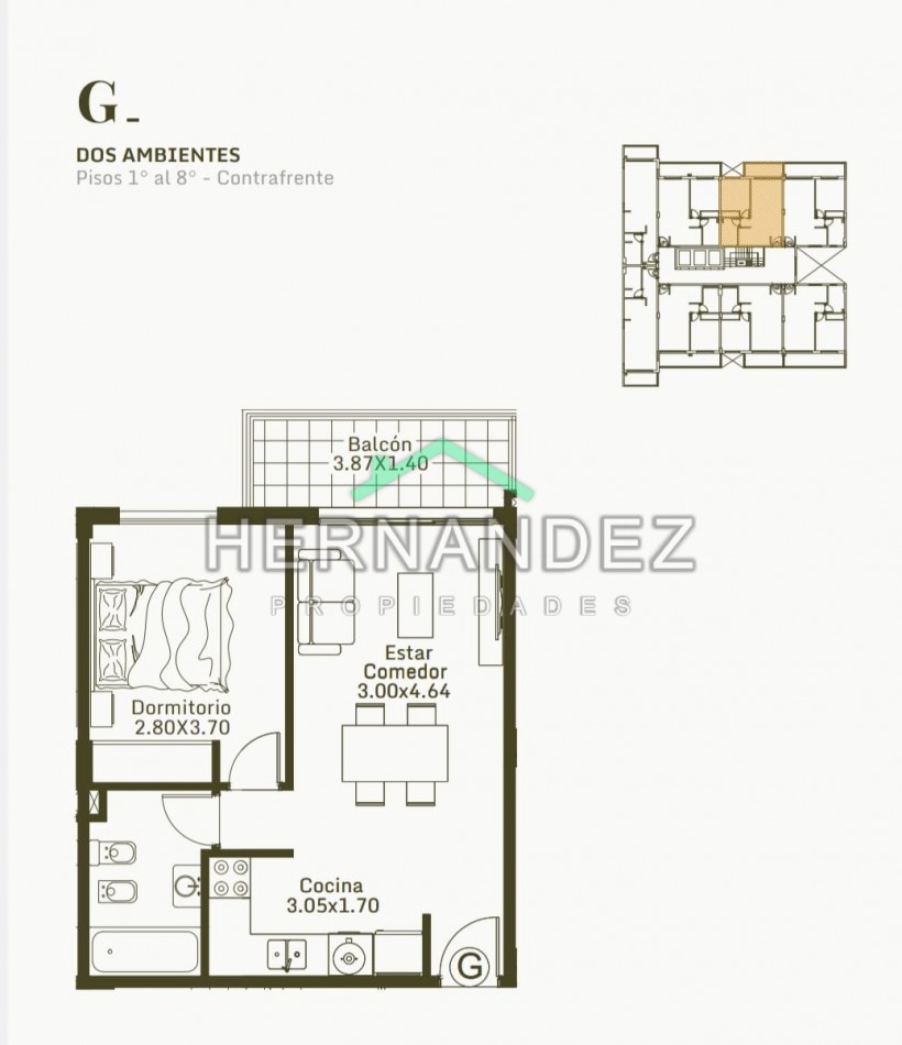 Venta Departamento 2 ambientes Emprendimiento - En Pozo - Moron Yatay 754 - Financia