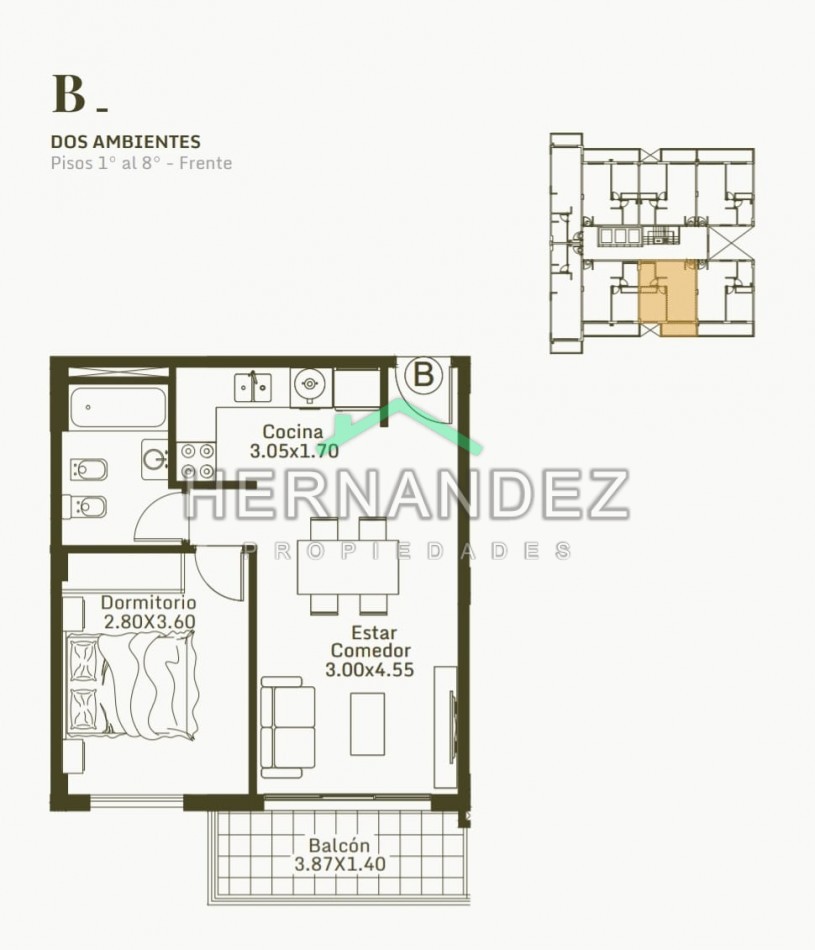 Venta Departamento 2 ambientes Emprendimiento - En Pozo - Moron Yatay 754 - Financia